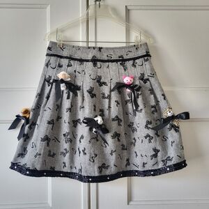 Reworked CUSTOMIZABLE Stuffed Animal Ribbon Bow Pleated Tweed Skirt